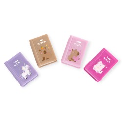 Temperówka PODWÓJNA Kidea z GUMKĄ CUTE zwierzątka jumbo szkolna 1 szt