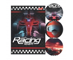 Zeszyt A5 32 kartki kratka RACING TEAM laminowany UV szkolny 1 szt MIX