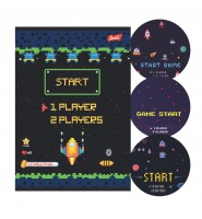 Zeszyt A5 16 kartek trzylinia kolorowa PIXEL UNIVERSE laminowany szkolny 1szt