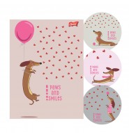 Zeszyt A4 32 kartki kratka Lovely Dachshund JAMINIK laminowany UV mix 1 szt