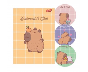 Zeszyt A4 32 kartki kratka CAPYBARA MOOD laminowany UV mix 1szt