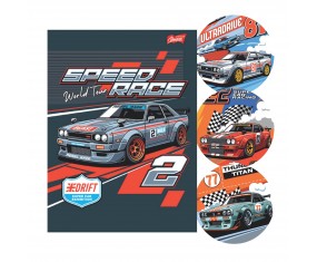 Zeszyt A4 32 kartki kratka Speed Tour laminowany UV szkolny 1 szt MIX