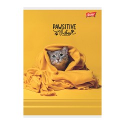 Zeszyt A5 32 kartki kratka Pawsitive Vibes laminowany UV mix 1 szt