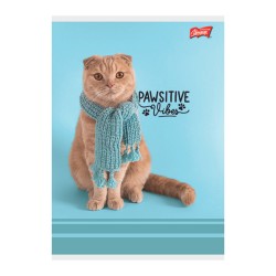 Zeszyt A5 32 kartki kratka Pawsitive Vibes laminowany UV mix 1 szt