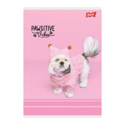 Zeszyt A5 32 kartki kratka Pawsitive Vibes laminowany UV mix 1 szt