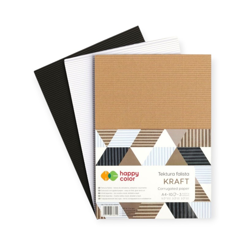 Tektura FALISTA Kraft A4 Happy Color 10 arkuszy mix Eco Kraft