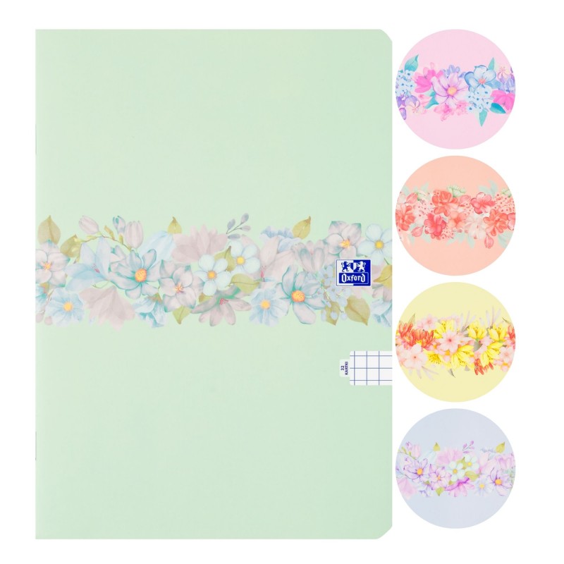 Zeszyt SZKOLNY A5 32 kartki KRATKA OXFORD SOFT TOUCH Flowers KWIATY 90g 1 SZTUKA