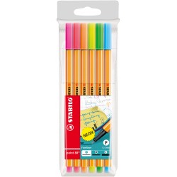 Cienkopisy STABILO point 88 neon etui 6 kol.