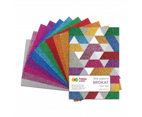 Blok papier BROKATOWY A5 10 arkuszy kolorowy do dekoracji scrapbookingu