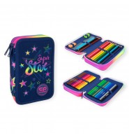 Piórnik Z WYPOSAŻENIEM STARS dwukomorowy PODWÓJNY dla dziewczynki Coolpack