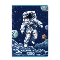 Zestaw 5x zeszyt szkolny A5 32 kartki TRZYLINIA KOLOROWA DWULINIA dla chłopca PIXEL FUN Herlitz