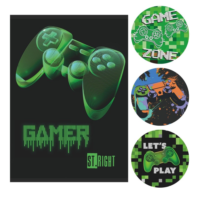 Zeszyt A4 32 kartki w kratkę DLA CHŁOPCA laminowany GAME ZONE St. Right 1 szt