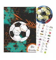 Zeszyt A4 do NAUKI PISANIA 32 kartki DLA CHŁOPCA trzylinia kolorowa FOOTBALL St. Right
