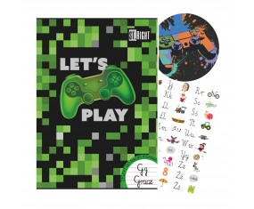 Zeszyt A4 DO NAUKI PISANIA 32 kartki trzylinia kolorowa GAME ZONE St. Right