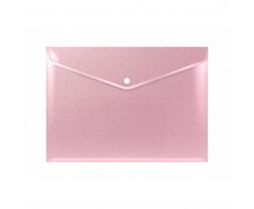Teczka KOPERTOWA A4 Stardust PINK PP RÓŻOWA BROKATOWA na zatrzask