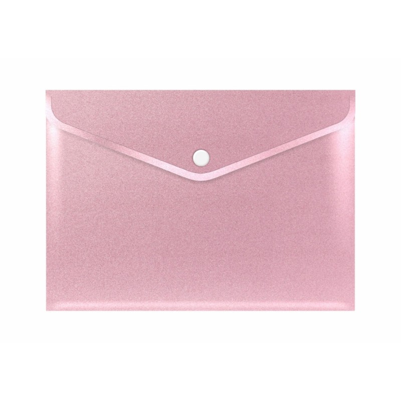 Teczka kopertowa A5 Stardust Pink PP RÓŻOWA BROKATOWA na zatrzask