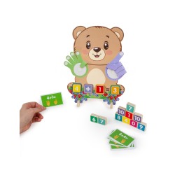 Tablica edukacyjna SENSORYCZNA z rzepem MIŚ do NAUKI LICZENIA CYFERKI Kidea