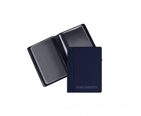 Okładka etui na dokumenty MINI Premium GRANATOWA PVC pionowa Biurfol