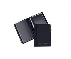 Okładka etui na dokumenty MINI Premium CZARNA PVC pionowa Biurfol