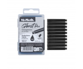 Naboje wkłady atramentowe WYMAZYWALNE McNeill Ghost Pen CZARNE 10 sztuk