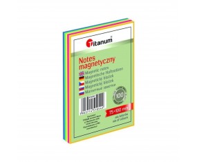 Notes elektrostatyczny MAGNETYCZNY 75x100 mm 100 kartek NEON mix kolorów
