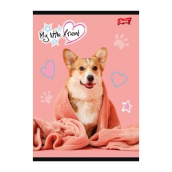 Zestaw 4x zeszyt A5 w TRZYLINIĘ KOLOROWĄ  32 KARTKI MY LITTLE FRIEND KOTEK PIESEK