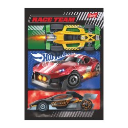 Zestaw 4x zeszyt A5 32 KARTEK w TRZYLINIE KOLOROWĄ dwulinia DLA CHŁOPCA HOT WHEELS