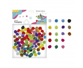 Pompony kreatywne akrylowe 10 mm 100 sztuk mix kolorów Titanum Craft Fun
