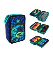 Piórnik Z WYPOSAŻENIEM GAMER CHESS trzykomorowy POTRÓJNY dla dziewczynki Coolpack