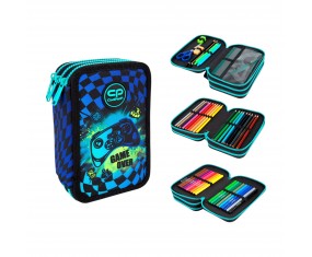 Piórnik Z WYPOSAŻENIEM GAMER CHESS trzykomorowy POTRÓJNY dla dziewczynki Coolpack