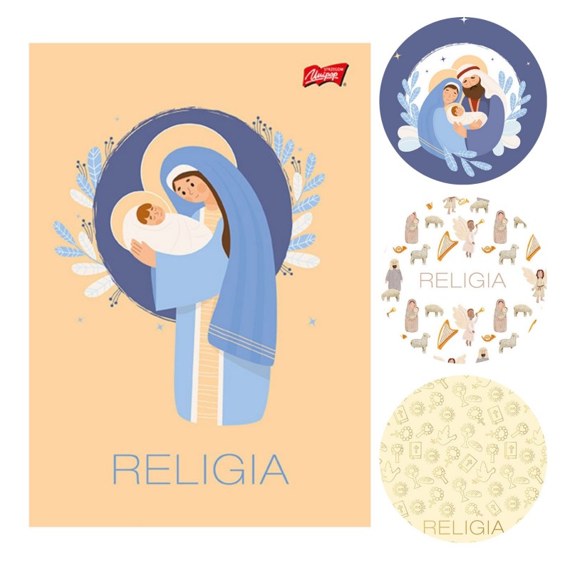 Zeszyt szkolny RELIGIA do religii A5 16k w KRATKĘ Unipap mix 1 szt
