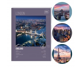 Brulion A4 96 kartek w kratkę z marginesem TRAVEL Interdruk 70g UV