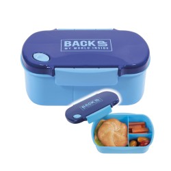 Śniadaniówka szkolna BackUP NIEBIESKA LUNCHBOX 3 komory 19x13 cm