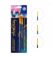 Zestaw pędzli NYLONOWYCH Astra Art Hobby 3 sztuki do farb akrylowych akwareli