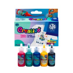 Farby do TKANIN Astra Creativo zestaw 5 kolorów x 20 ml do ubrań DIY