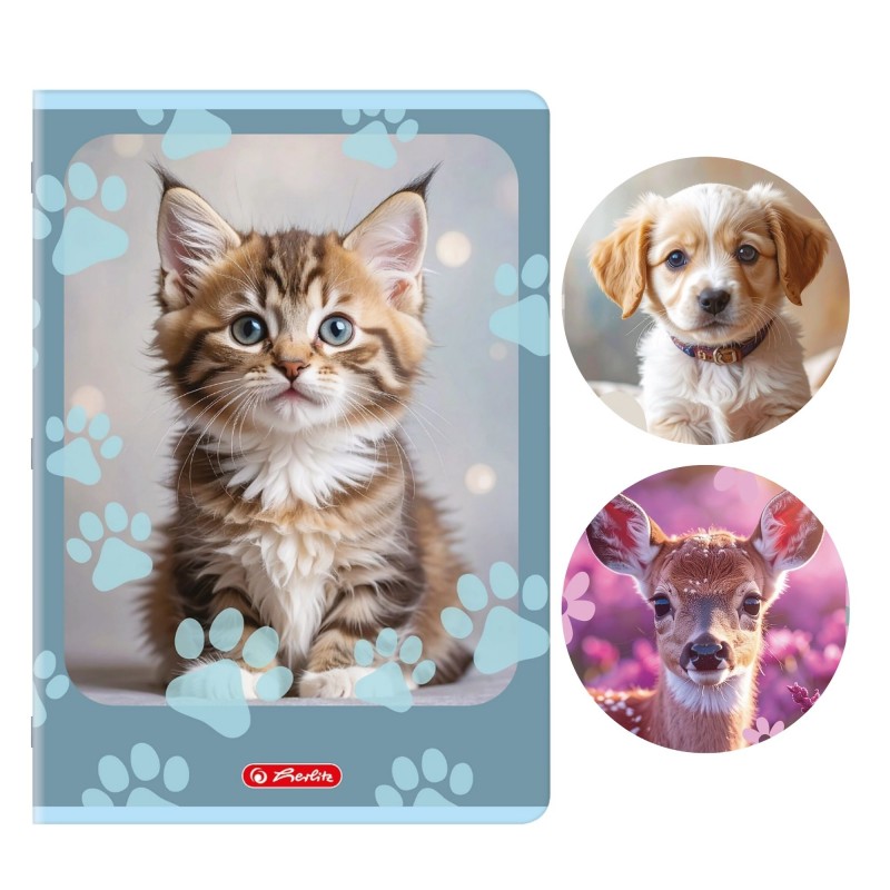 Zeszyt A4 do NAUKI PISANIA 32 kartki w KRATKĘ KRATKA Animals HERLITZ
