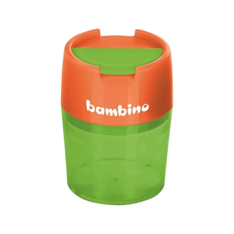 Temperówka BAMBINO PODWÓJNA METALOWA z pojemnikiem DWUOTWOROWA DO KREDEK