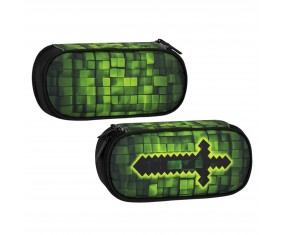 Piórnik saszetka usztywniona z wewnętrzną klapką Miecz Pixel Game dla chłopca STARPAK