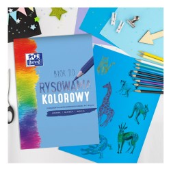 Blok RYSUNKOWY KOLOROWY A4 10 kartek OXFORD 100g/m2 PREMIUM