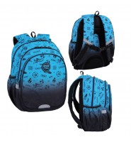 Plecak szkolny dla CHŁOPCA do klas 1-3 Jerry Gradient NIEBIESKI PIŁKA Coolpack