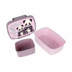 ŚNIADANIÓWKA LUNCHBOX PANDA DERFORM dla dzieci różowo-szara dla dziewczynki