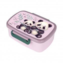 ŚNIADANIÓWKA LUNCHBOX PANDA DERFORM dla dzieci różowo-szara dla dziewczynki