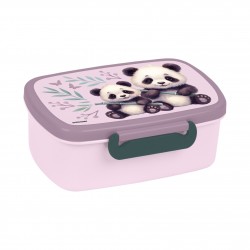 ŚNIADANIÓWKA LUNCHBOX PANDA DERFORM dla dzieci różowo-szara dla dziewczynki