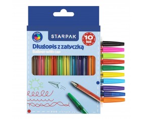 Zestaw 10x Długopis zamykany Z ZATYCZKĄ  STARPAK