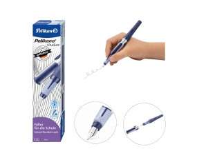 Pióro WIECZNE ze stalówką na naboje Pelikan PELIKANO M NIEBIESKIE PRAWORĘCZNE