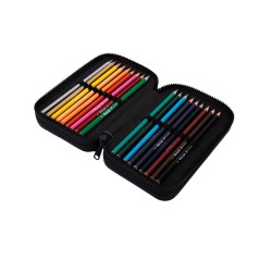 Piórnik z WYPOSAŻENIEM  3-komorowy K-Pop Dark jumper 3 COOLPACK dla dziewczynki różowy czarny