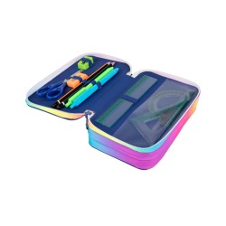 Piórnik z wyposażeniem trzykomorowy POTRÓJNY GWIAZDKI dla dziewczynki CoolPack