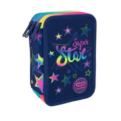 Piórnik z wyposażeniem trzykomorowy POTRÓJNY GWIAZDKI dla dziewczynki CoolPack