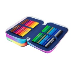 Piórnik z wyposażeniem trzykomorowy POTRÓJNY GWIAZDKI dla dziewczynki CoolPack