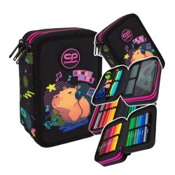 Piórnik POTRÓJNY z wyposażeniem  KAPIBARA dla dziewczynki CoolPack Jumper 3